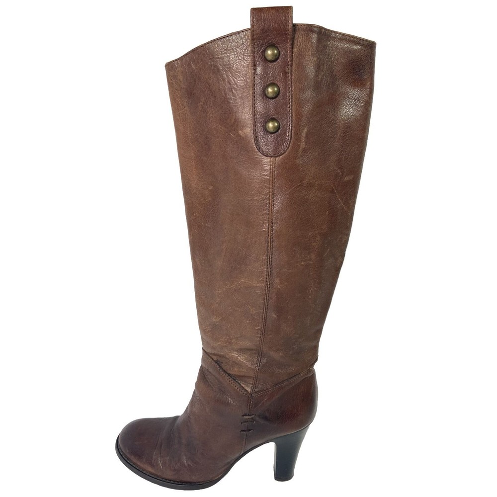 COPY - Franco Barbieri Knee High Brown Leather Boots Size 8.5 Western Bohemian …